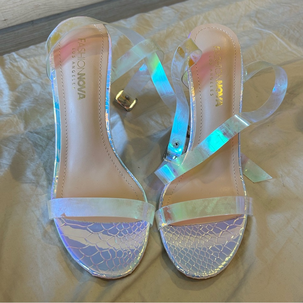Fashion Nova holographic heels
